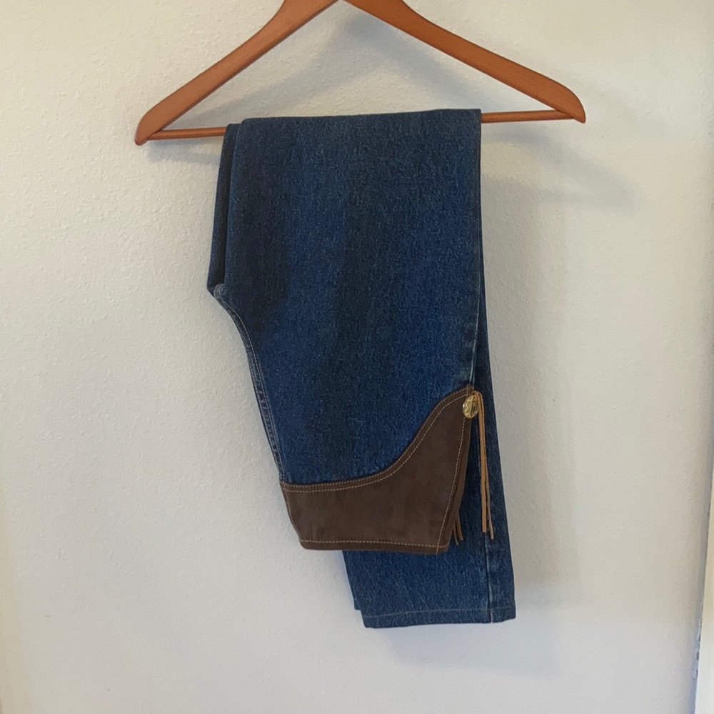 Vintage Slim Fit Western Denim & Suede